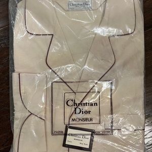 Vintage Christian Dior Mens Pajama 2 piece set  New In Bag - Size Medium